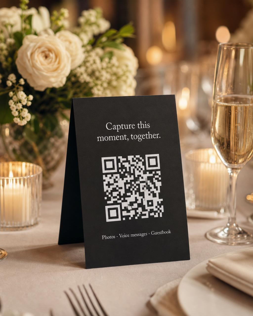 QR card on a wedding table