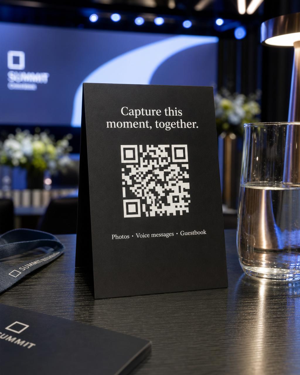 QR card at a corporate event