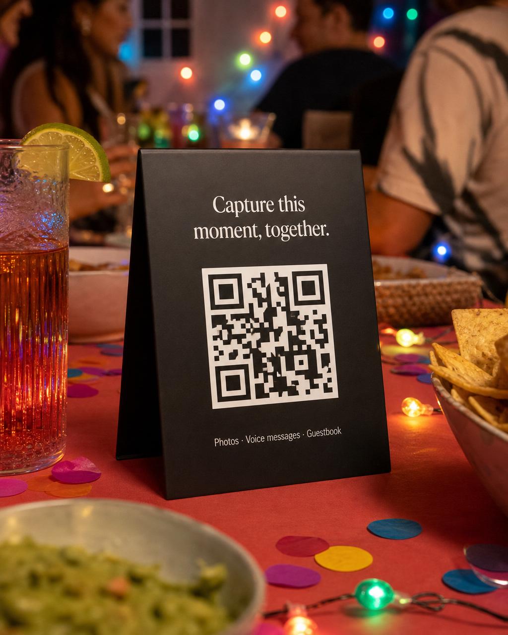 QR card at a party